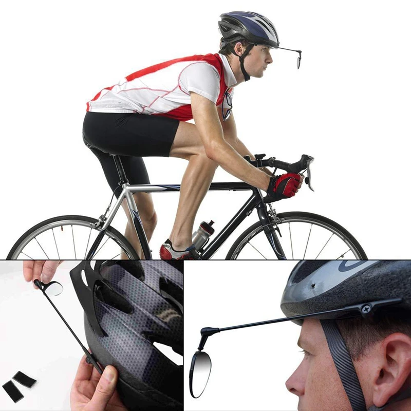 

360Rotated Adjustable Bike Helmet Rear View Mirror Safe Riding for Adults Kids