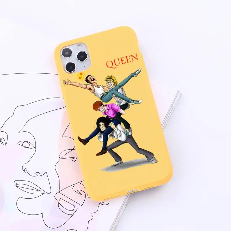 

Queen Freddie Mercury Phone Case Candy Color for iPhone 6 7 8 11 12 s mini pro X XS XR MAX Plus Anti-fall protective funda