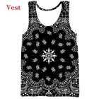 Новая бандана узор, модные мужские и женские спортивные костюмы, круглый вырез, жилет в стиле хип-хоп, размер S-5XL, сетчатый топ
