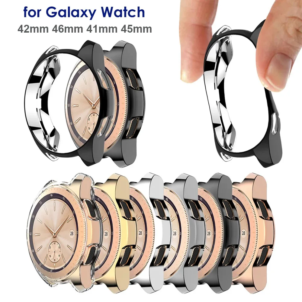 Защитный чехол из ТПУ для Samsung Galaxy Watch 42 мм 46 и 3 41 45 чехлы бамперы Черная защитная