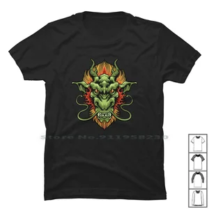 The Green Earth Dragon T Shirt 100% Cotton Cartoon Dragon Movie Green Earth Comic Tage Game Age Art Ear Ra