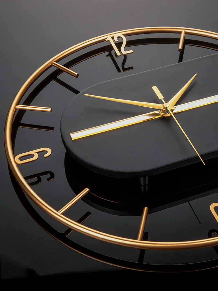 Большие металлические настенные часы художественные минималистичные