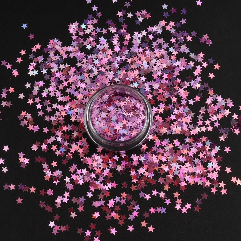 3 мм звезды ультратонкие блестки для ногтевого дизайна мини пайетки экологически