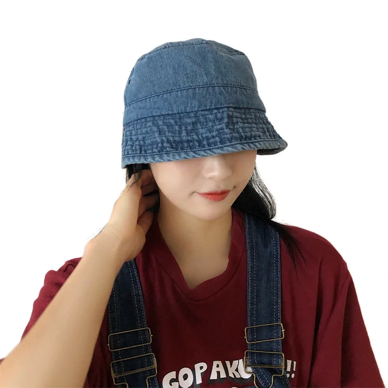 

Cowboy Bucket Hat Summer Casual Sunscreen Fisherman Hat Outdoor Fashion Denim Sun Cap Cool Girl Street Travel Basin Cap gorras