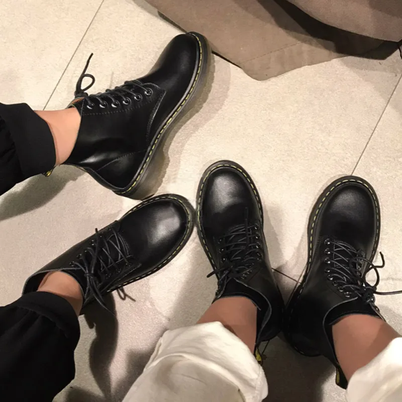 Женские ботильоны на шнуровке в английском стиле Классические ботинки платформе