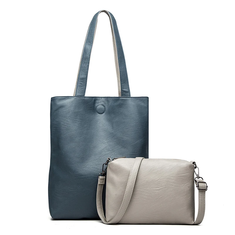 Женская наплечная сумка модная двухцветная винтажная вместительная Наплечная