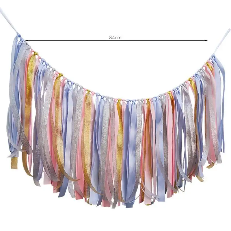 1pc Banner ins Fancy Pink DIY Dinner Table Banners Decor Baby Shower 1st Birthday Party Pull Flag Chair Dekoration | Дом и сад