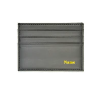 customized genuine leather card holder with name logo gold silver embossed engraved color printed personalized card case