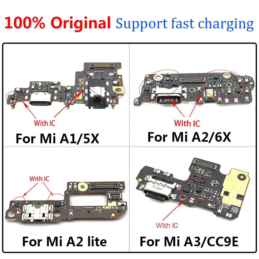 Оригинальный USB разъем для зарядки Xiaomi Mi A1 A2 lite A3 5X 6X CC9E штепсельная вилка док порт