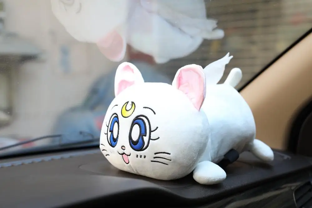 1 шт. Новая супер милая плюшевая игрушка Сейлор Мун Луна кошка котенок тканевая коробка Обложка творческий день рождения Рождественский подарок