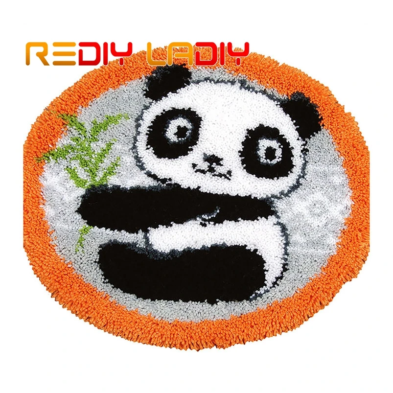 Крюк с защелкой ковер Наборы вяжущие крючком ковров и рисунком милой панды