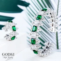 godki luxury geometry bangle ring sets fashion dubai white bridal jewelry sets for women wedding brincos para as mulheres 2020