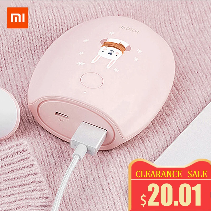 SOLOVE Мини милый грелка для рук Электрический многофункциональный портативный