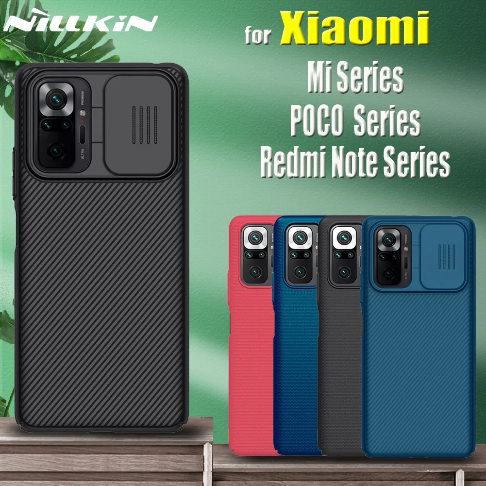

Nillkin Frosted Textured Slide Camera Protect Case for Xiaomi Redmi Note 10 Pro Max 9T 9 POCO X3 NFC M3 F3 Mi 11 11X 10T Lite 5G