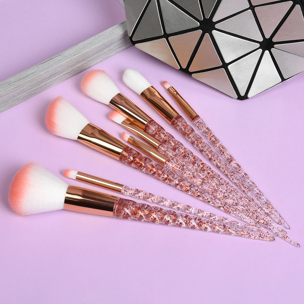 Makeup Brushes Unicorn Style Cosmetic Pincel Maquiagem for Powder Eye Shadow Highlighter Glitter Diamond Blusher Brush Set Kit | Красота и