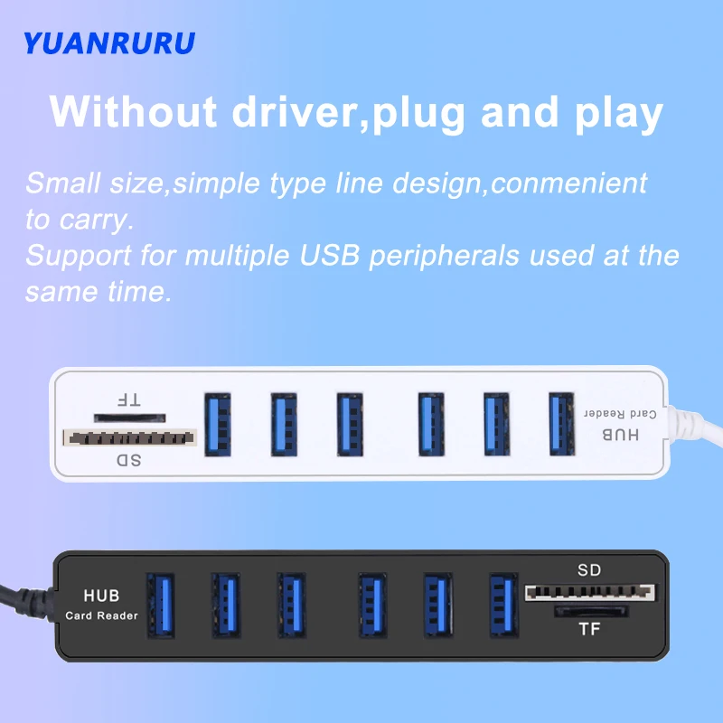 usb hub 2 0 type c multi usb splitter high speed 36 ports otg 2 0 hab tf sd card reader all in one for pc computer phone free global shipping