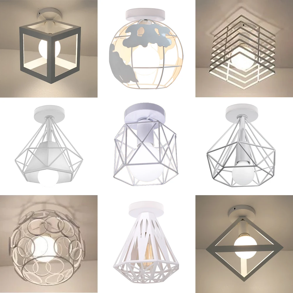 $12.38 Modern Nordic Industrial LED Ceiling Lights Lighting Home Bedroom Living Room Kitchen Decor Interior Vintage Loft E27 Lamp White