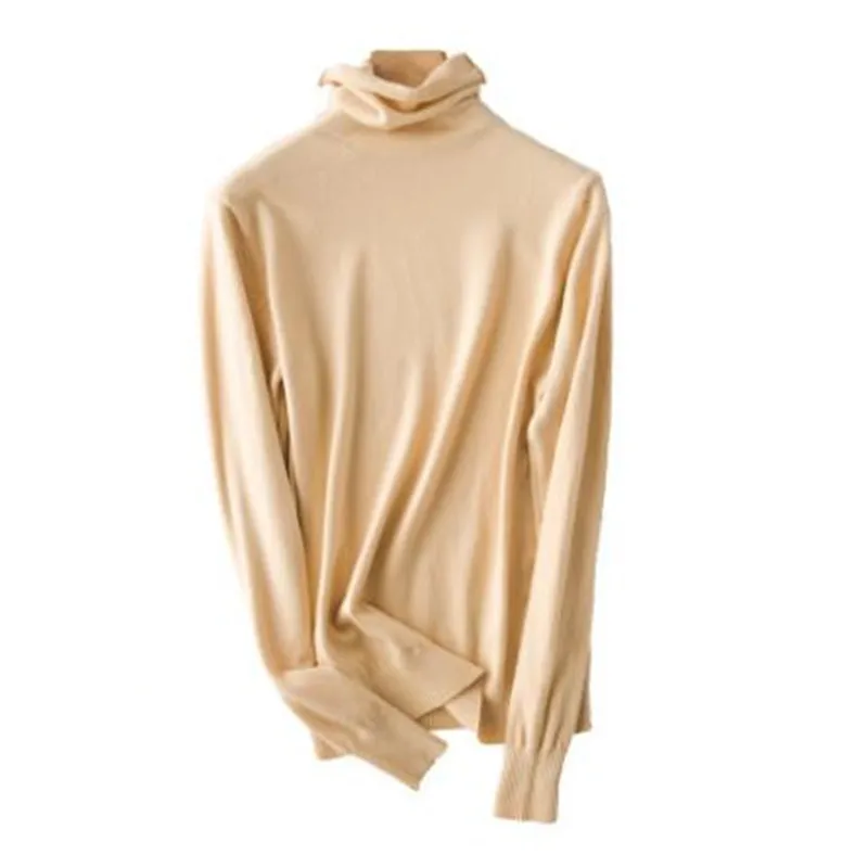 2019 вязаный свитер с высоким воротом на осень и зиму корейский женский пуловер