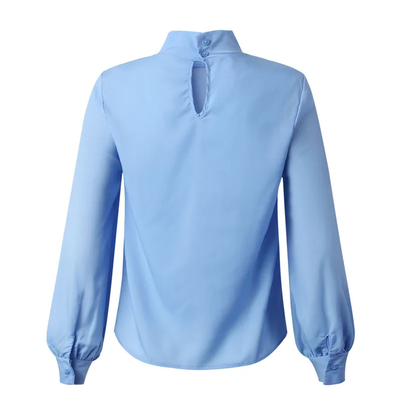 2019 Korean Modis Women Blouse Chiffon Ruffer Casual Shirts Pleated Ladies Autumn Loose Top Femme Ropa Clothes | Женская одежда