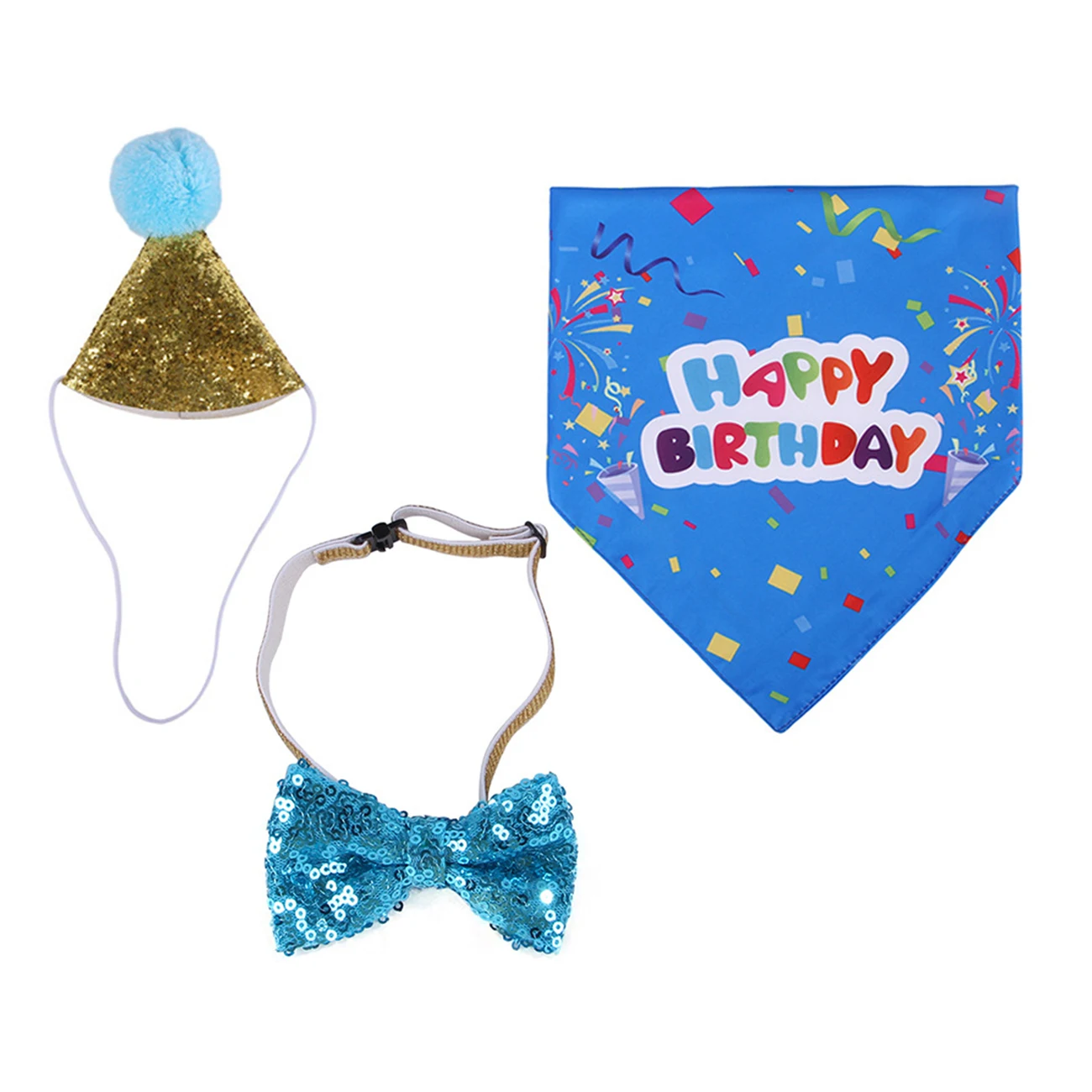 

Handmade Adjustable Pet Birthday Party Decor Cat Dog Scarf Hat Collar Banner Accessories for DIY Pet Party Supplies