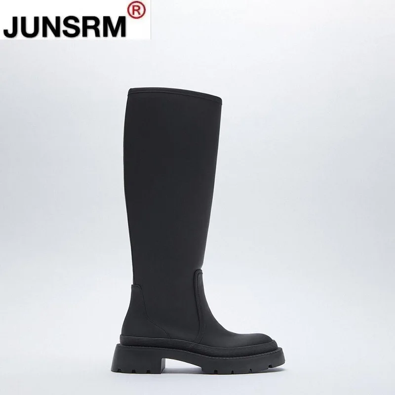 

Fahion women Genuine Leather Calf Height Women Boots 2021 New Winter Platform Long Women Leather Boots Women Knight Boots