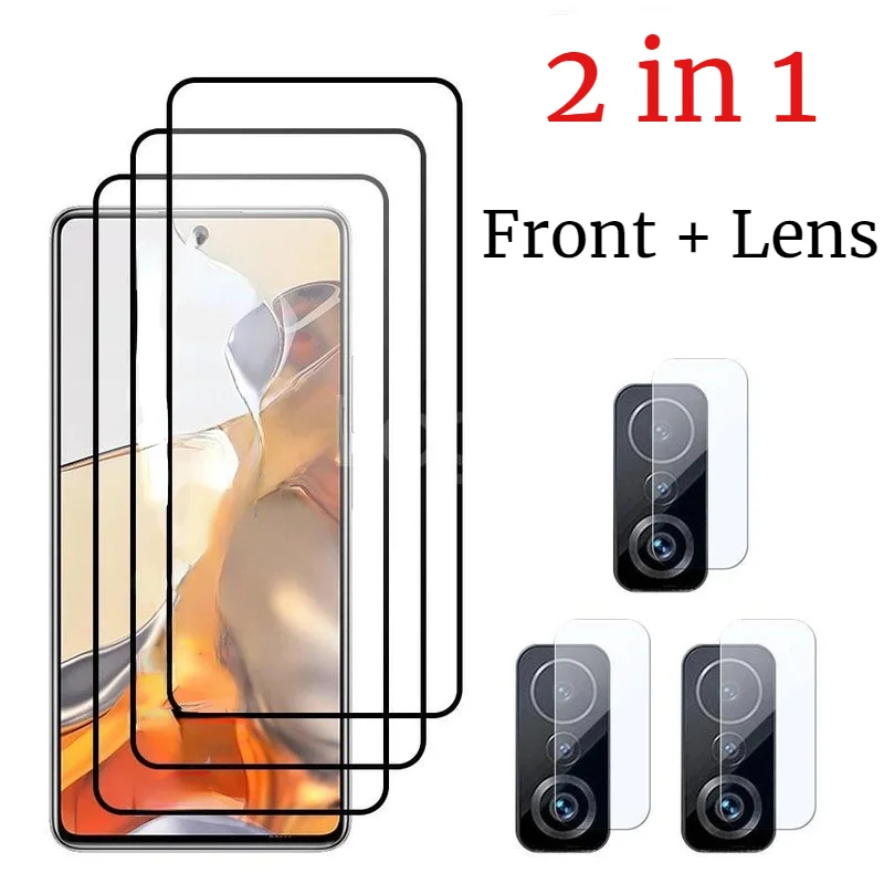 

For Xiaomi 11T Series Full Cover Anti-Scratch 2 In 1 Tempered Glass Screen Film Camera Lens Film For Xiaomi 11T/11T Pro/11T Lite