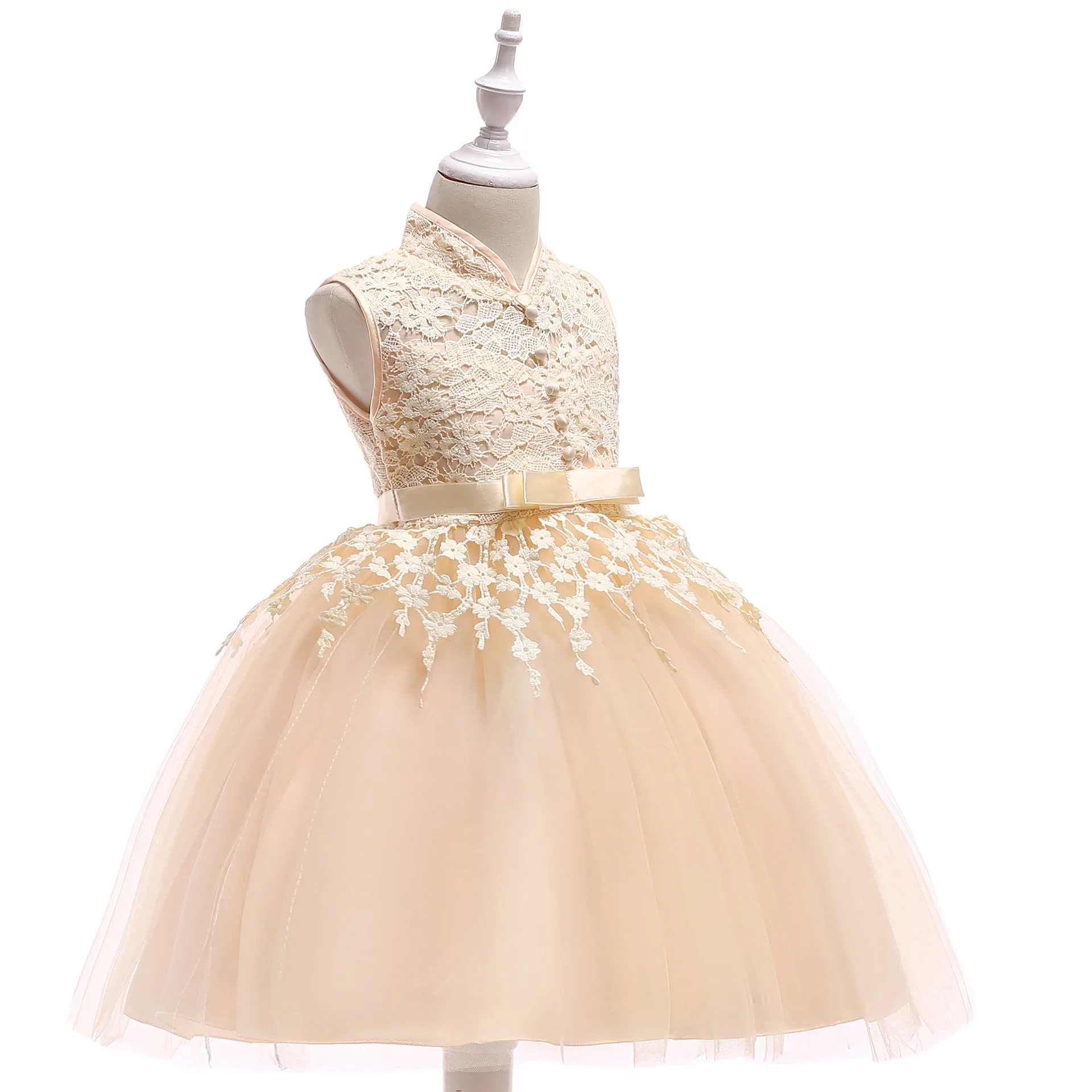 

Popular New Boutique Little Girls Embroidery Dress Sleeveless Flower Girl Dresses for Weddings Kids Fashion Princess Party Wear