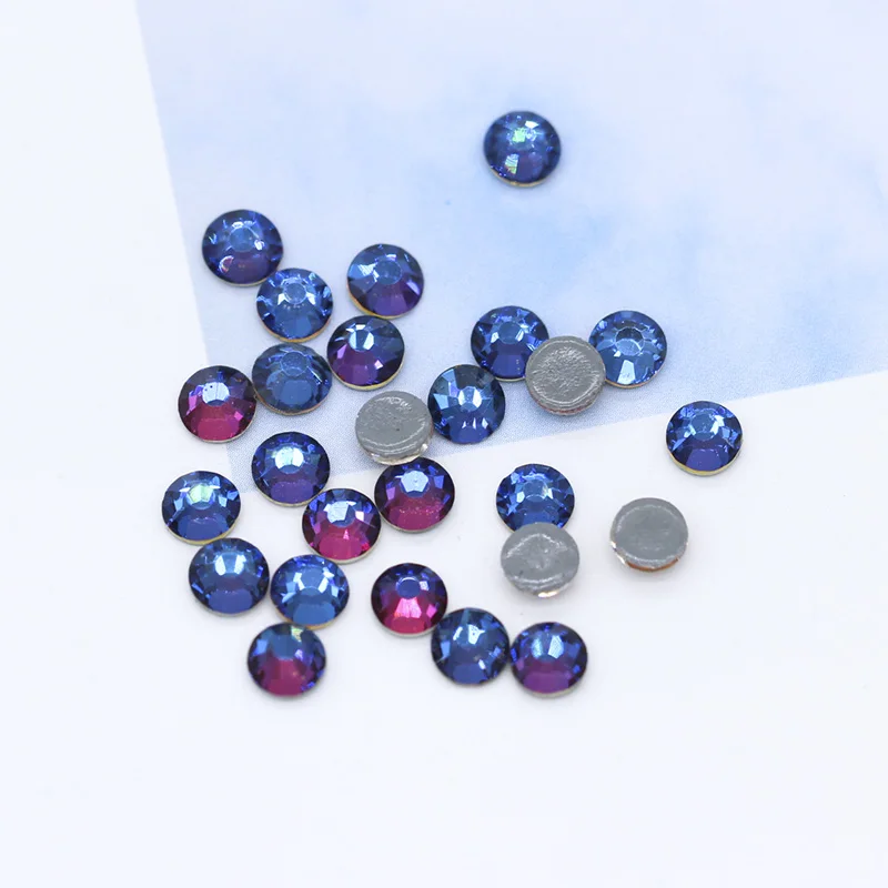 blue flame 144p 5A SS12-ss30 41-Цвета гладить на Стразы с прямой основой с украшением в виде кристаллов Стразы с плоской задней частью, горячая фиксация, супер яркие Стразы Стекло камень для одежды ремесло - Цвет: blue flame