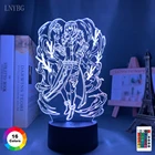 Аниме светодиодный светильник в Стиле персонажа Дианы из игры The Seven Deadly грехов Мерлин рисунок ночной Светильник Спальня прикроватная Декор 3d фелек цветной ночной Светильник