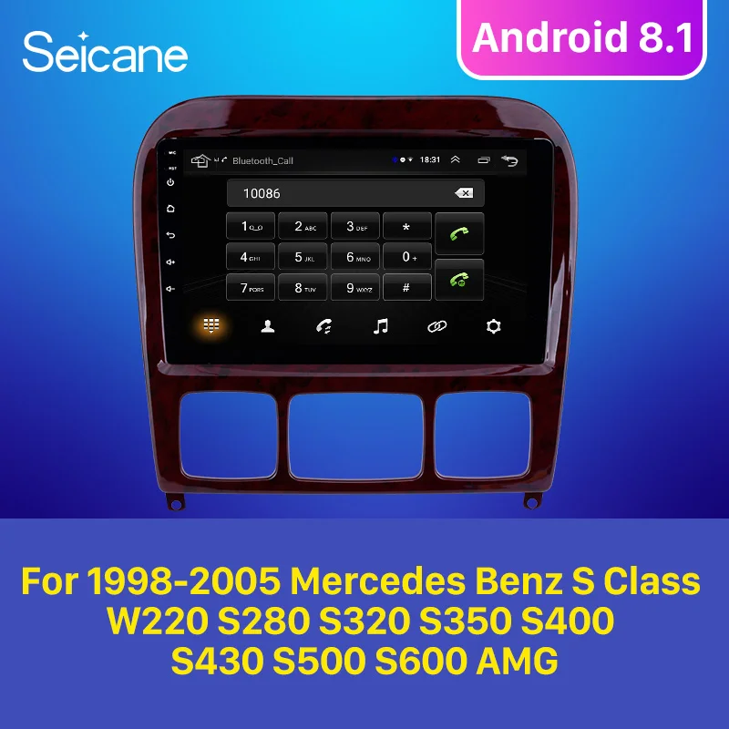 Seicane Автомобильный gps плеер стерео Android 8,1 для 1998-2005 Mercedes Benz S класс W220 S280 S320 S350 S400 S430 S500 S600 AMG