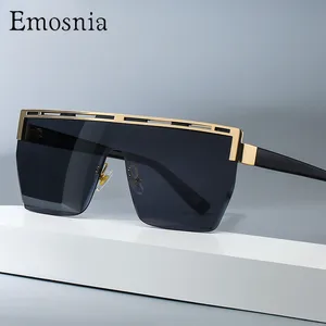 Emosnia New Men Semi-Rimless Oversized Sunglasses Ladies Sun Glasses Black Fashion Luxury Brand Desi