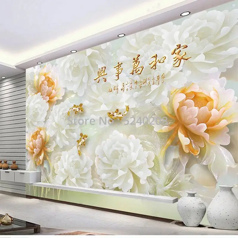Фотообои 3D рельефные цветочные обои роскошный домашний декор Настенная роспись