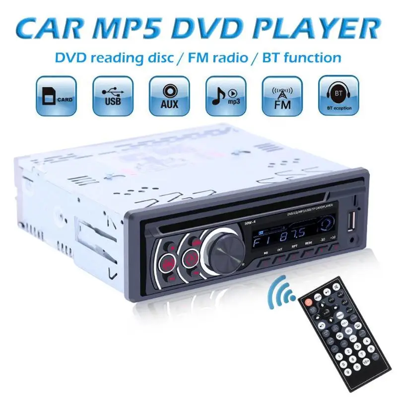 SWM 8169A 1 Din автомобильное радио Bluetooth стерео Авто Аудио CD VCD DVD mp3-плеер AUX USB TF карта