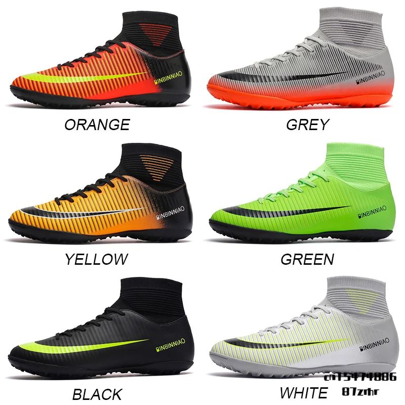 

Professional Football Boots Artificial Plants Soccer Shoe Society Cleats Man Soccer Guayos Boy Futsal High Top Sports Sneakers