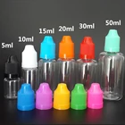 100 шт. пустые флаконы для жидкости для электронных сигарет, 3 мл, 5 мл, 10 мл, 15 мл, 20 мл, 30 мл, 50 мл, пластиковые флаконы с пипеткой для дизайна ногтей
