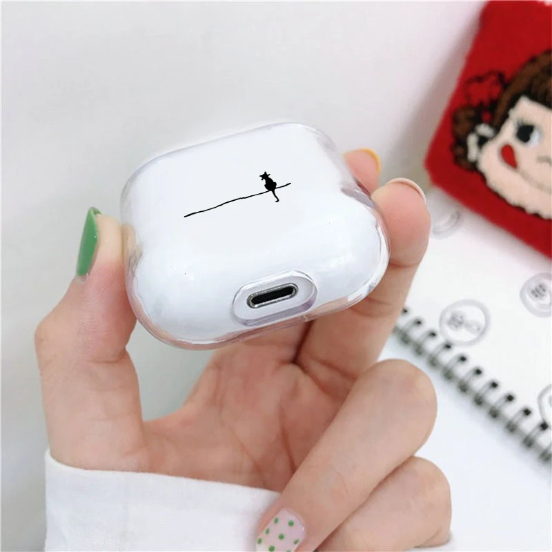 Жесткий милый чехол для наушников с Bluetooth Apple airpods s Pig Cat защитный прозрачный