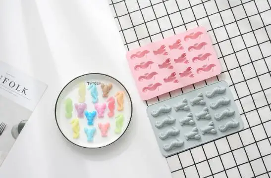 Силиконовая форма для торта 14 с омаром морской конек шоколадная |