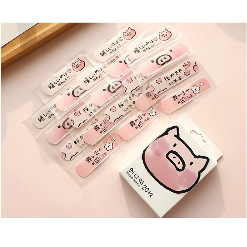 20 шт./кор. Водонепроницаемый с изображением мультипликационной свинки клейкие