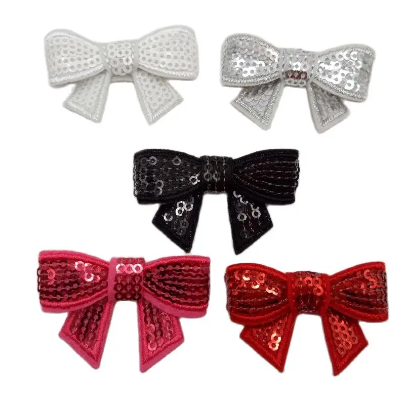 20 шт./лот разноцветные банты с блестками бутик аппликацией без зажима аксессуары