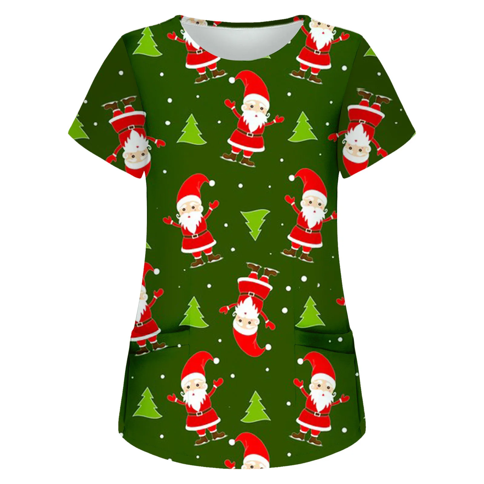 

Женская рабочая блузка с коротким рукавом и V-образным вырезом