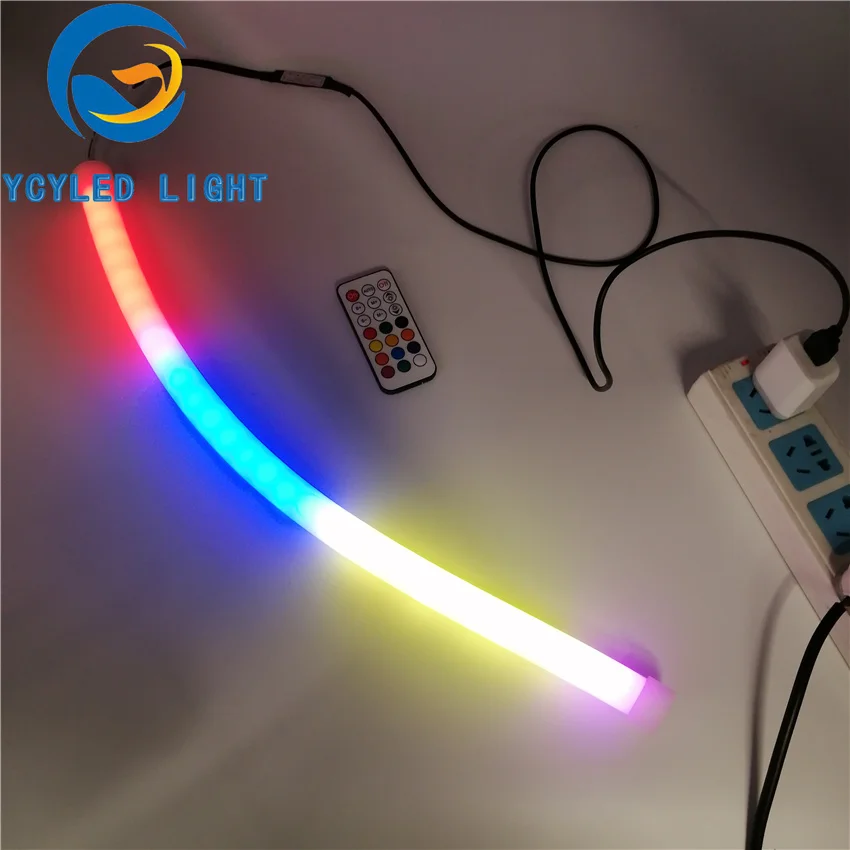 0,5 м 1 м 2 м 3 м 4 м 5 м 5 в usb ws2812b 60 светодиодов Пиксельная неоновая Светодиодная лента ws2812 flex neopixel цифровая rgb трубка IP67 с радиочастотным пультом дистанционного управления