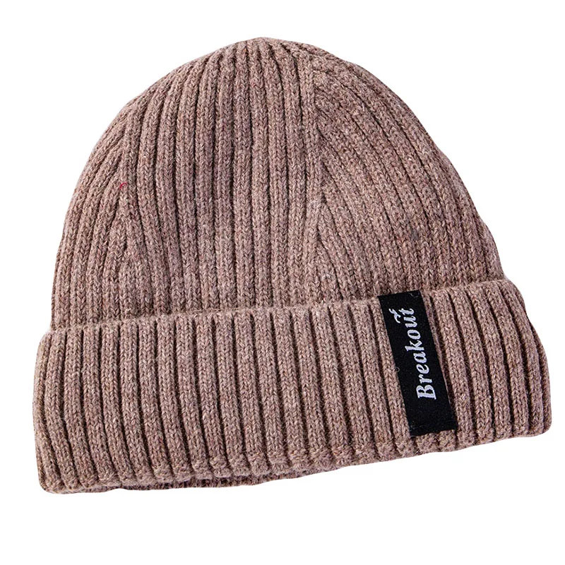 

Knitted Wool Beanies Hat For Men Women Warm Velvet Knitted Winter Hat Unisex Skullies Beanies Cap Hip Hop Hat bonnet 2019 New