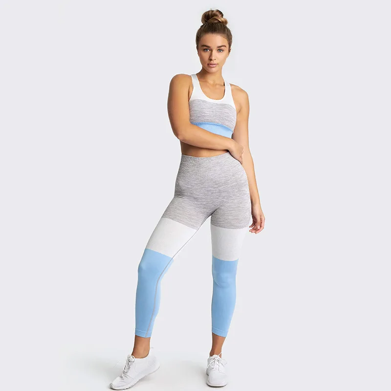 

ANTO 342 2PCS Set Seamless Fitness Women Yoga Suit High Stretchy Workout Sport Padded Sports Bra High Waist Sports Legging Gym
