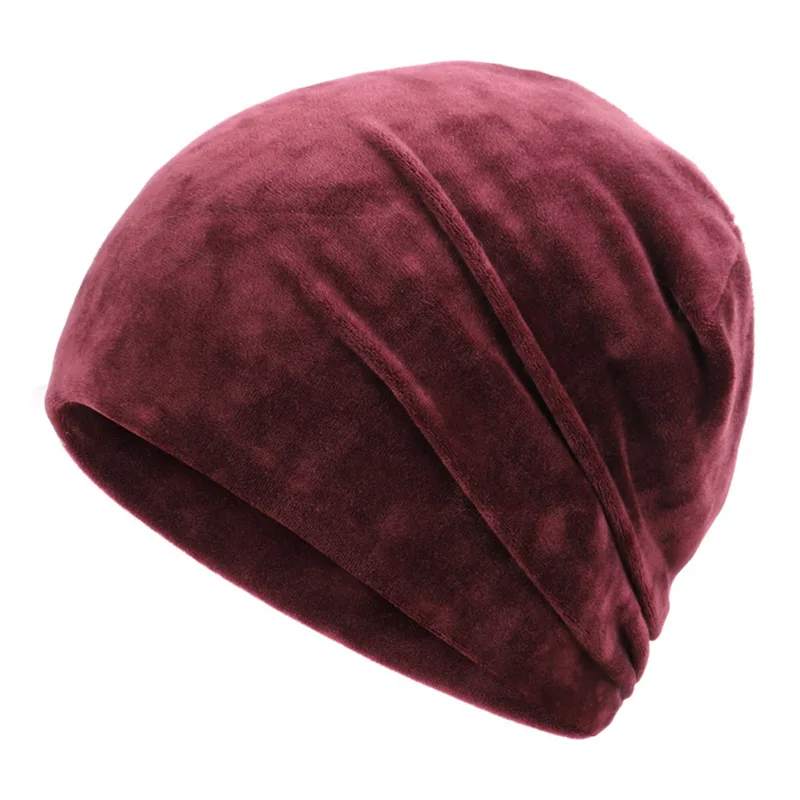 Wine-2 Новые женские стильные яркие Стразы Beanie Осень Зима Женская бархатная ткань Повседневная шапка женская мягкая шапка, вязаная шапка-носок Лыжная шапка - Цвет: Wine-2