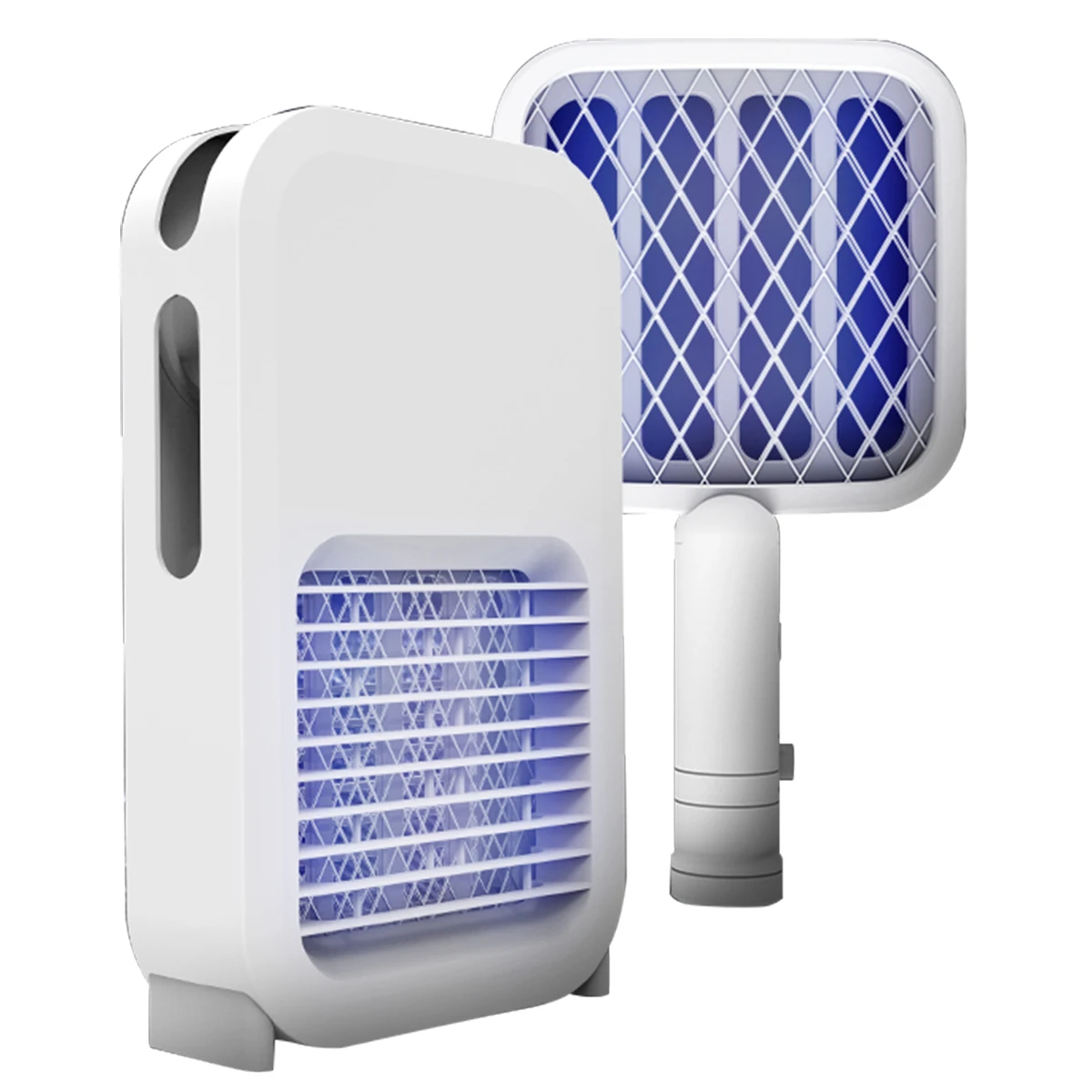 

Effciency 2-In-1 Mosquito Killer Light Electric Insect Trap Light Racket Fly Swatter For Indoor Outdoor Use Mosquito Pat Light