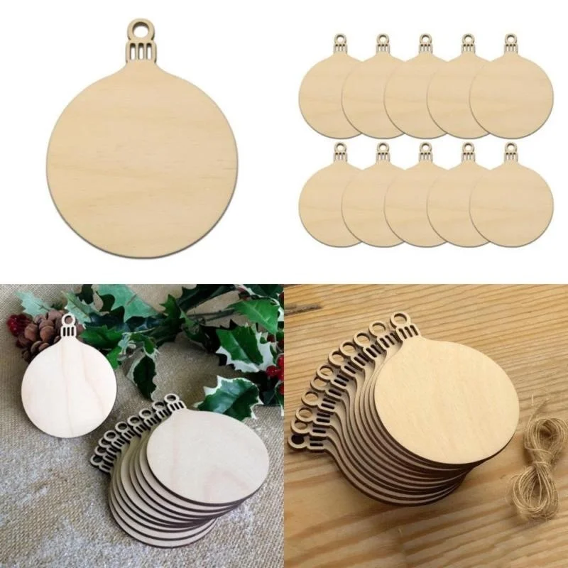 10 шт абсолютно новые украшения Рождественские шары Искусство ремесло деревянные