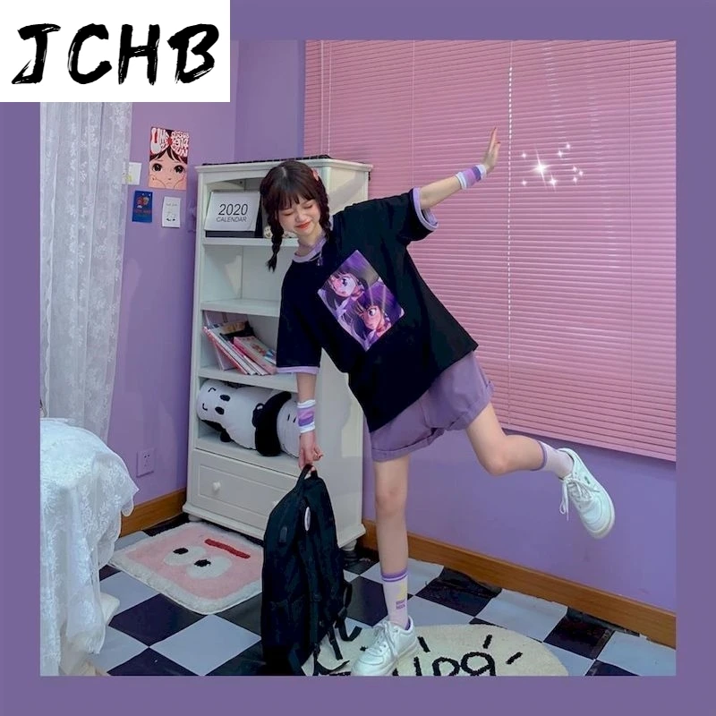 

2021 Purple High Waist Denim Shorts Harajuku Women Streetwear Korean Womens Clothing Bf Plus Size Shorts Joggers Summer Short