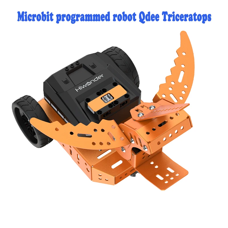 Newest microbit Programmable robot QDEE Triceratops intelligent car/speech recognition/ obstacle avoidance