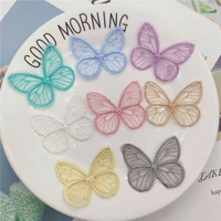 20pcs 4 53 5cm embroidered mesh butterfly cloth patches appliques for clothes sewing supplies diy hair clip accessories