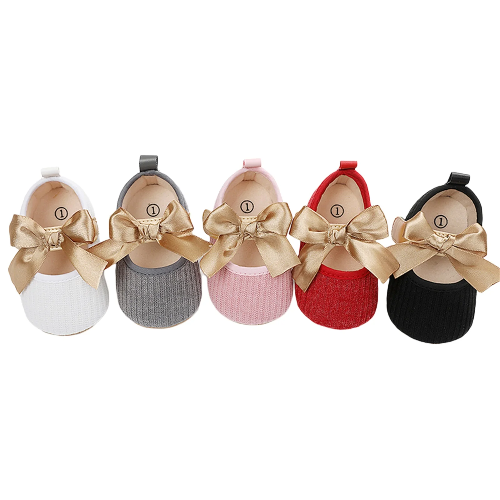 Туфли с бантом для новорожденных принцесс Детские ажурные туфли крючком и петлей